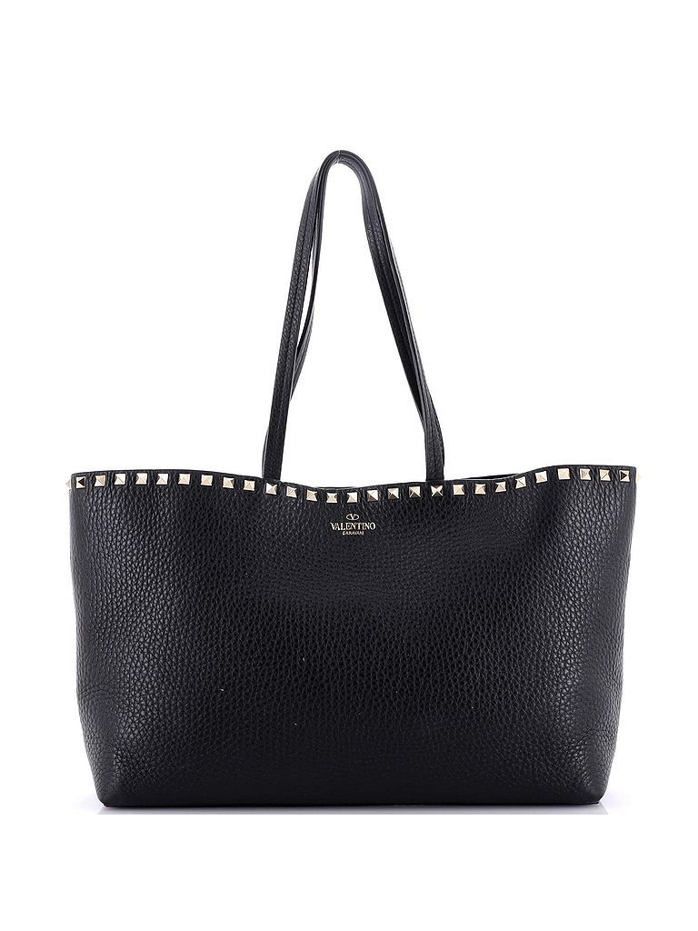 Valentino Garavani 100% Leather Black Rockstud Shopper Tote Leather Medium One size - photo 1