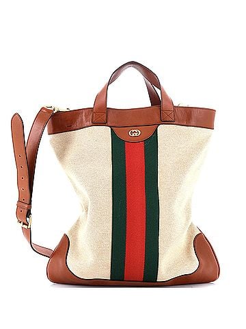 Gucci Shopping Tote Vintage Web Canvas Large (view 1)