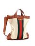 Gucci 100% Canvas Plain Tan Shopping Tote Vintage Web Canvas Large One size - photo 3