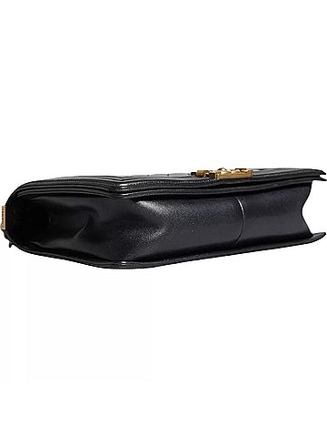 Chanel Black Large Lambskin Double Chain Gold Leather Shoulder Women's Bag (view 2)