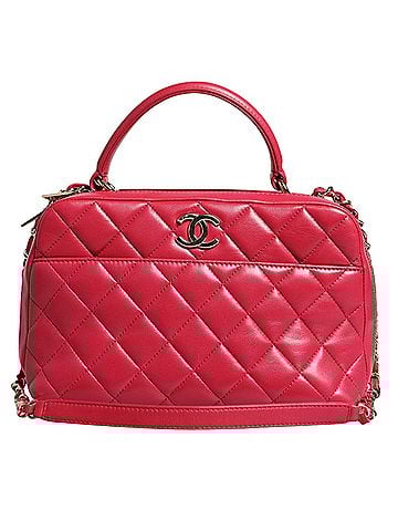 Chanel Pink Seal Matelasse Chain CC Lamb Skin Leather Women's Bag (view 1)