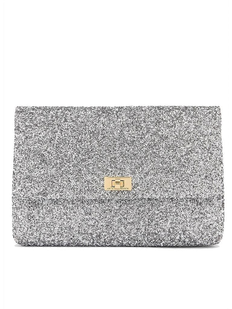 Anya Hindmarch Silver Valorie Clutch In Glitter One size - photo 1