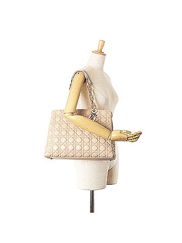 Dior Medium Lambskin Cannage Soft Zipped Shopping Tote (view 2)