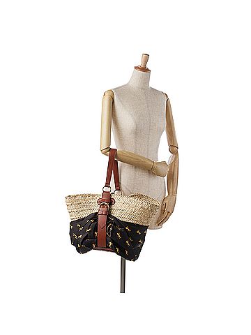Chloé Medium Raffia Little Horses Panier Basket (view 2)