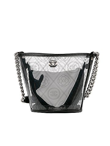 Chanel Crumpled Calfskin PVC Camellia Bucket (view 1)