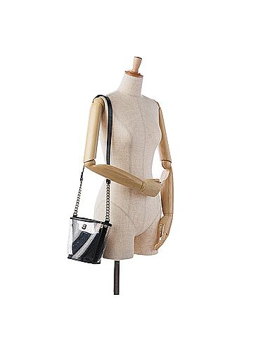 Chanel Crumpled Calfskin PVC Camellia Bucket (view 2)
