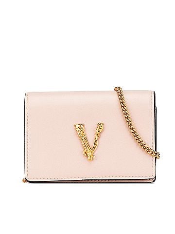Versace Mini Virtus Chain Leather Crossbody (view 1)