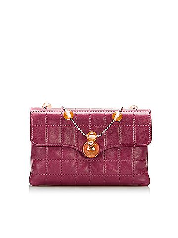 Chanel Square Quilted Lambskin Beaded Chain Shoulder Bag (view 1)
