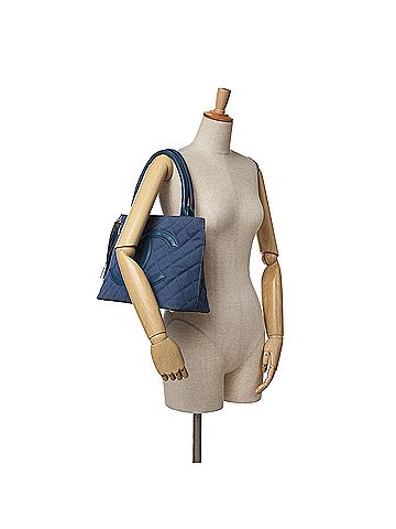 Chanel Quilted Canvas and Caviar Tassel Tote (view 2)