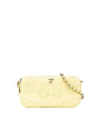 Chanel Denim Coco Fringe Double Zip Clutch with Chain (view 1)