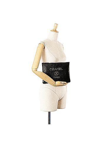 Chanel Medium Caviar Deauville Studded O Case Clutch (view 2)