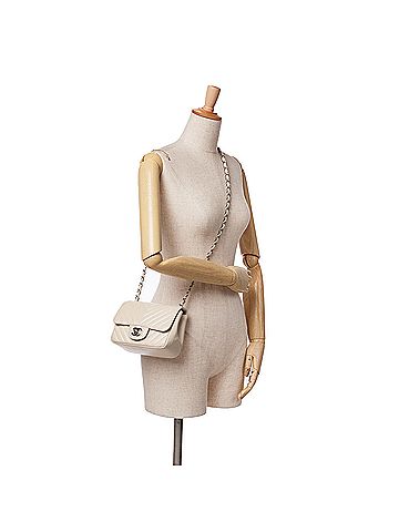 Chanel Mini Square Classic Chevron Lambskin Single Flap (view 2)
