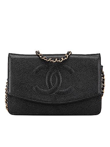 Chanel CC Caviar Wallet on Chain (view 1)