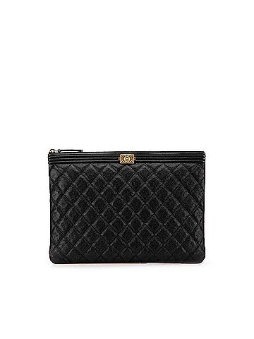 Chanel Medium Quilted Caviar Boy O Case Clutch (view 1)