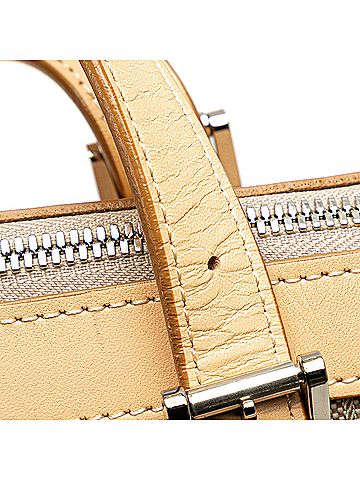 Burberry Leather Trimmed Canvas Dome Satchel (view 2)