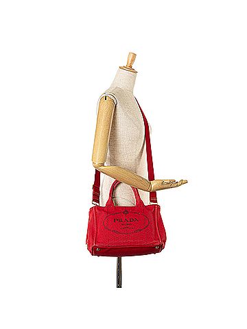 Prada Small Canvas Canapa Logo Satchel (view 2)