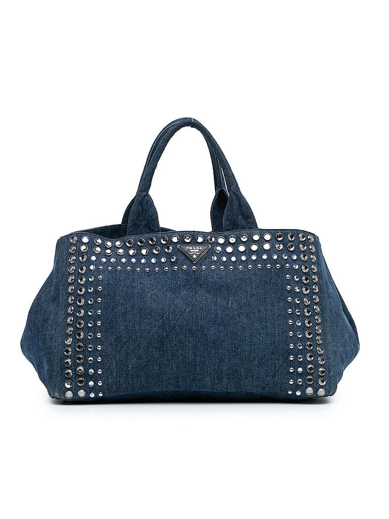 Prada 100% Denim Blue Large Denim Canapa Bijoux Satchel One size - photo 1