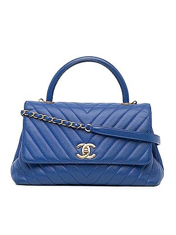 Chanel Small Caviar Chevron Coco Top Handle Bag (view 1)