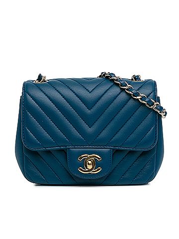 Chanel Mini Square Classic Chevron Lambskin Single Flap (view 1)