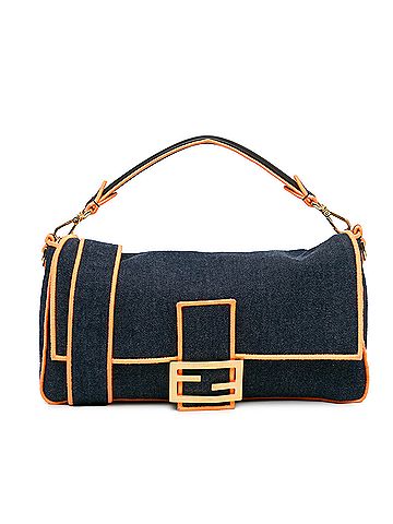 Fendi Large Denim Baguette Satchel (view 1)