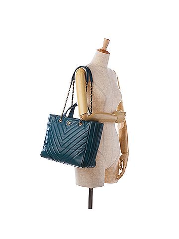 Chanel CC Chevron Calfskin Statement Shopping Tote (view 2)