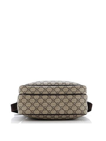 Gucci Front Zip Camera Bag GG Coated Canvas with Leather Medium (view 2)