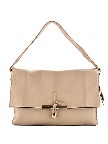 Céline Clasp Fold Over Shoulder Bag Leather Medium (view 1)