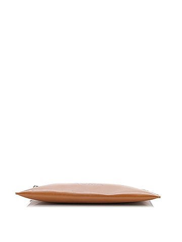 Fendi Logo Flat Wristlet Pouch Embossed Leather Large (view 2)