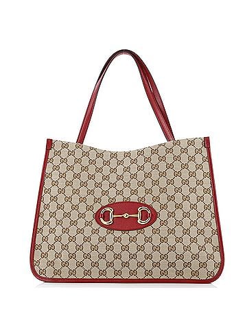 Gucci Horsebit 1955 Tote GG Canvas with Leather Medium (view 1)