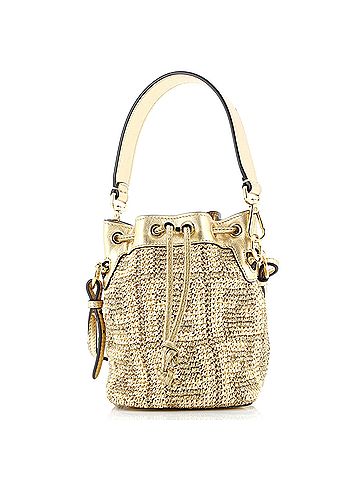 Fendi Mon Tresor Bucket Bag Zucca Raffia Mini (view 1)