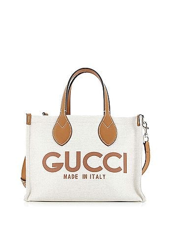 Gucci Logo Shopper Tote Printed Canvas Small (view 1)