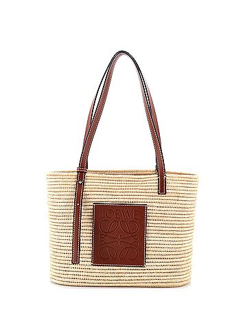 Loewe Square Basket Tote Woven Raffia Small (view 1)