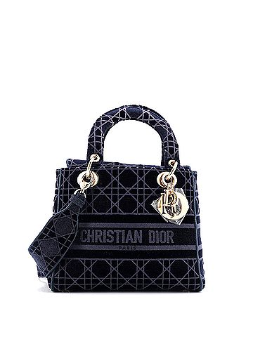 Christian Dior Lady D-Lite Bag Cannage Embroidered Velvet Medium (view 1)