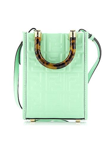 Fendi Sunshine Shopper Tote Zucca Embossed Leather Mini (view 1)