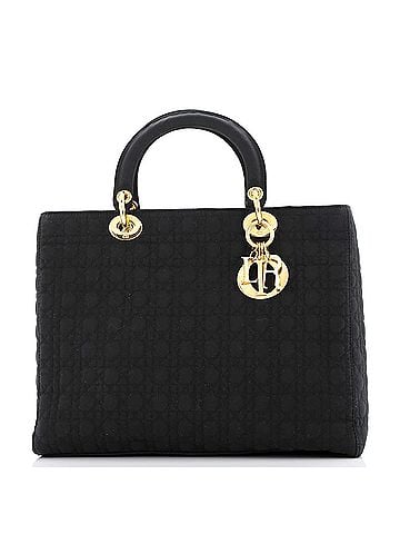 Christian Dior Vintage Lady Dior Bag Cannage Quilt Nylon Large (view 1)