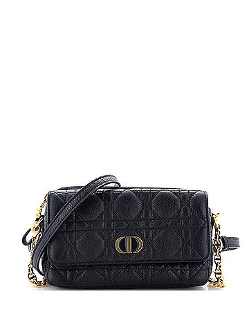 Christian Dior Caro Flap Double Pouch Crossbody Bag Cannage Quilt Calfskin (view 1)