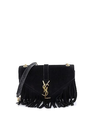 Saint Laurent Classic Monogram Fringe Crossbody Bag Suede Small (view 1)