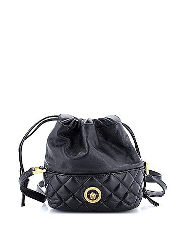 Versace Medusa Drawstring Bucket Bag Quilted Leather Small (view 1)