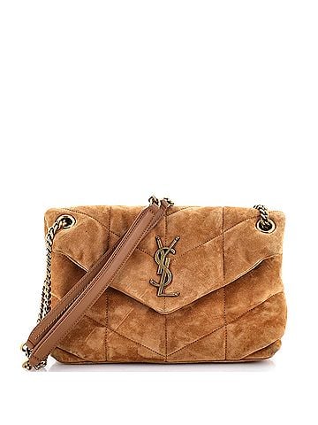 Saint Laurent Loulou Puffer Shoulder Bag Quilted Suede Small (view 1)