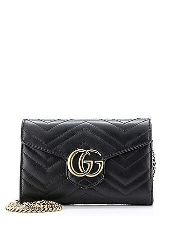 Gucci GG Marmont Chain Wallet Matelasse Leather Mini (view 1)