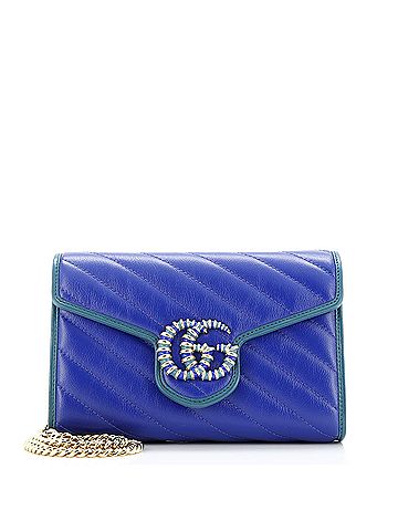 Gucci GG Marmont Chain Wallet Diagonal Quilted Leather Mini (view 1)