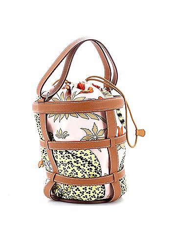 Hermès Musardine Bucket Bag Printed Silk with Leather (view 1)
