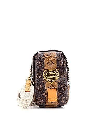 Louis Vuitton Nigo Flap Double Phone Pouch Limited Edition Stripes Monogram Canvas (view 1)