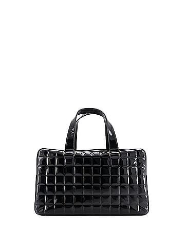 Chanel Chocolate Bar CC Bowler Bag Quilted Patent Large (view 2)