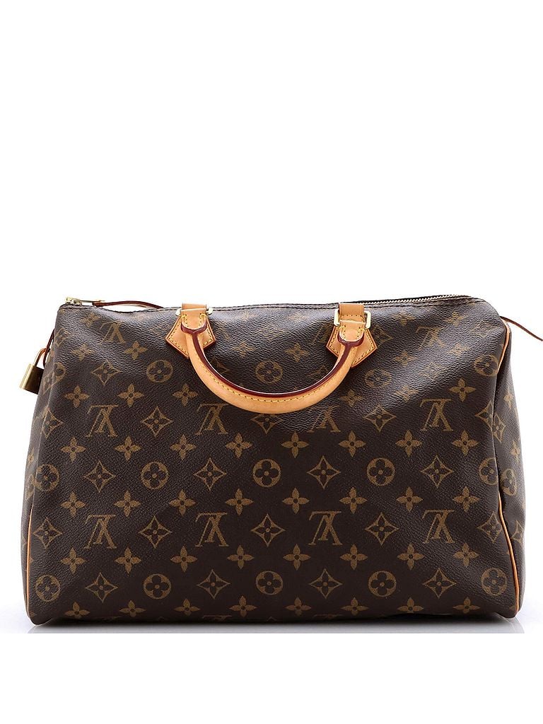 Louis Vuitton 100% Coatead Canvas Brown Speedy Handbag Monogram Canvas 35 One size - photo 1