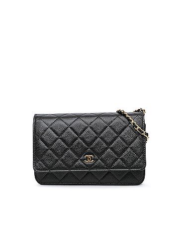 Chanel CC Quilted Caviar Wallet on Chain (view 1)
