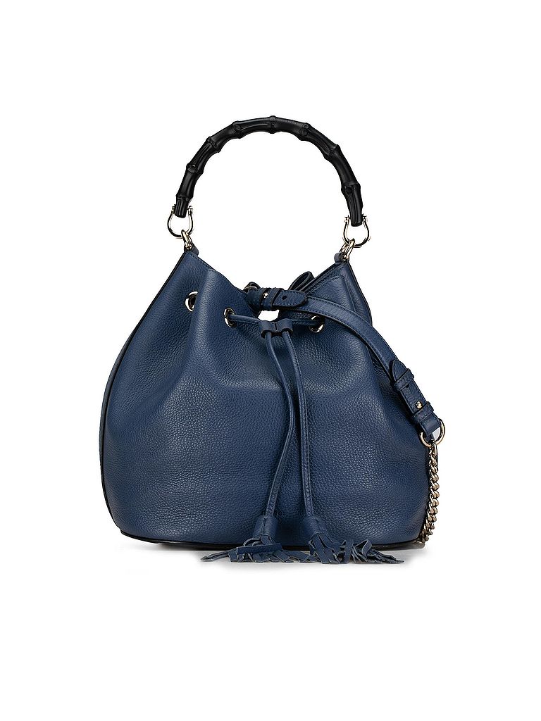 Gucci 100% Leather Blue Leather Miss Bamboo Tassel Bucket Bag One size - photo 1