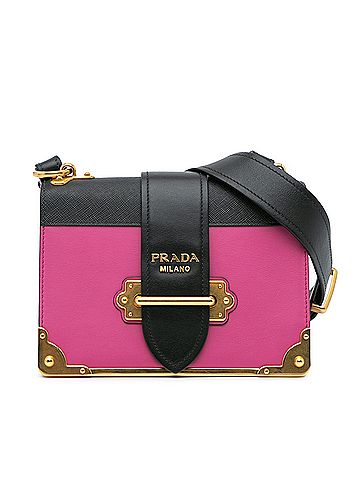 Prada Saffiano Trimmed City Calf Cahier Crossbody (view 1)