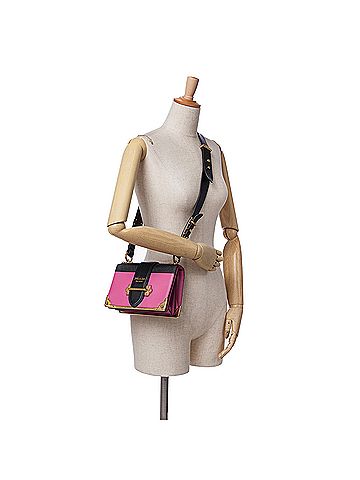 Prada Saffiano Trimmed City Calf Cahier Crossbody (view 2)