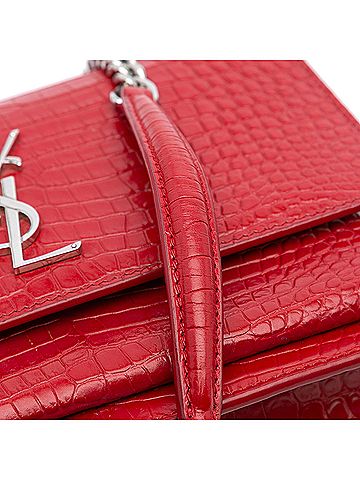 Saint Laurent Medium Croc Embossed Leather Sunset Crossbody (view 2)